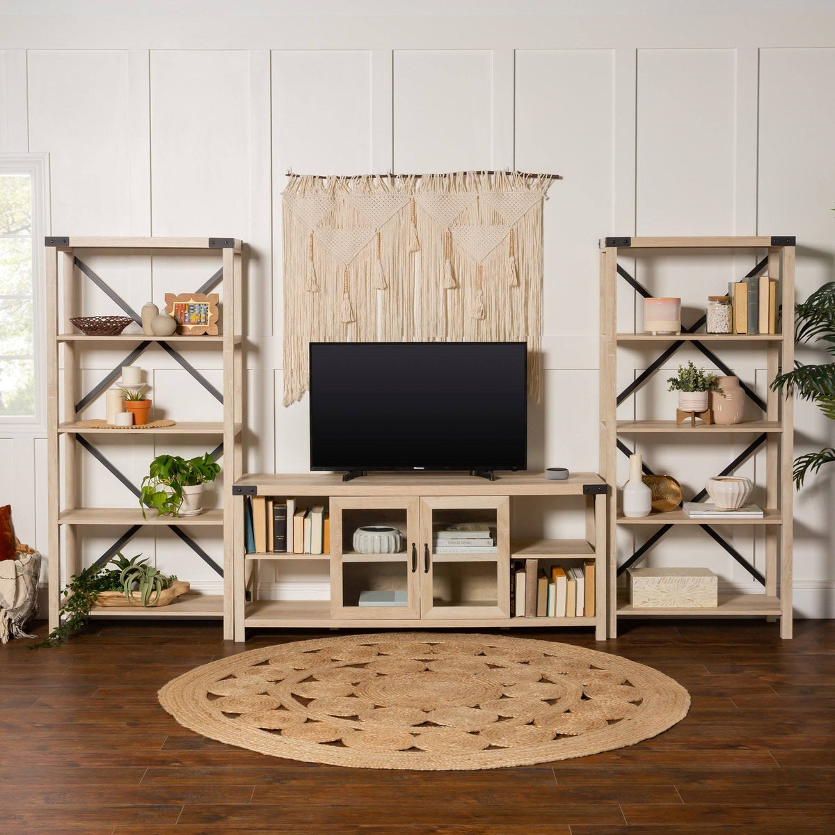 White Oak Entertainment Wall C748913