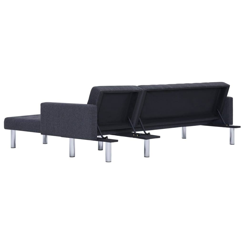 Dark Gray L-Shaped Sofa Bed V191
