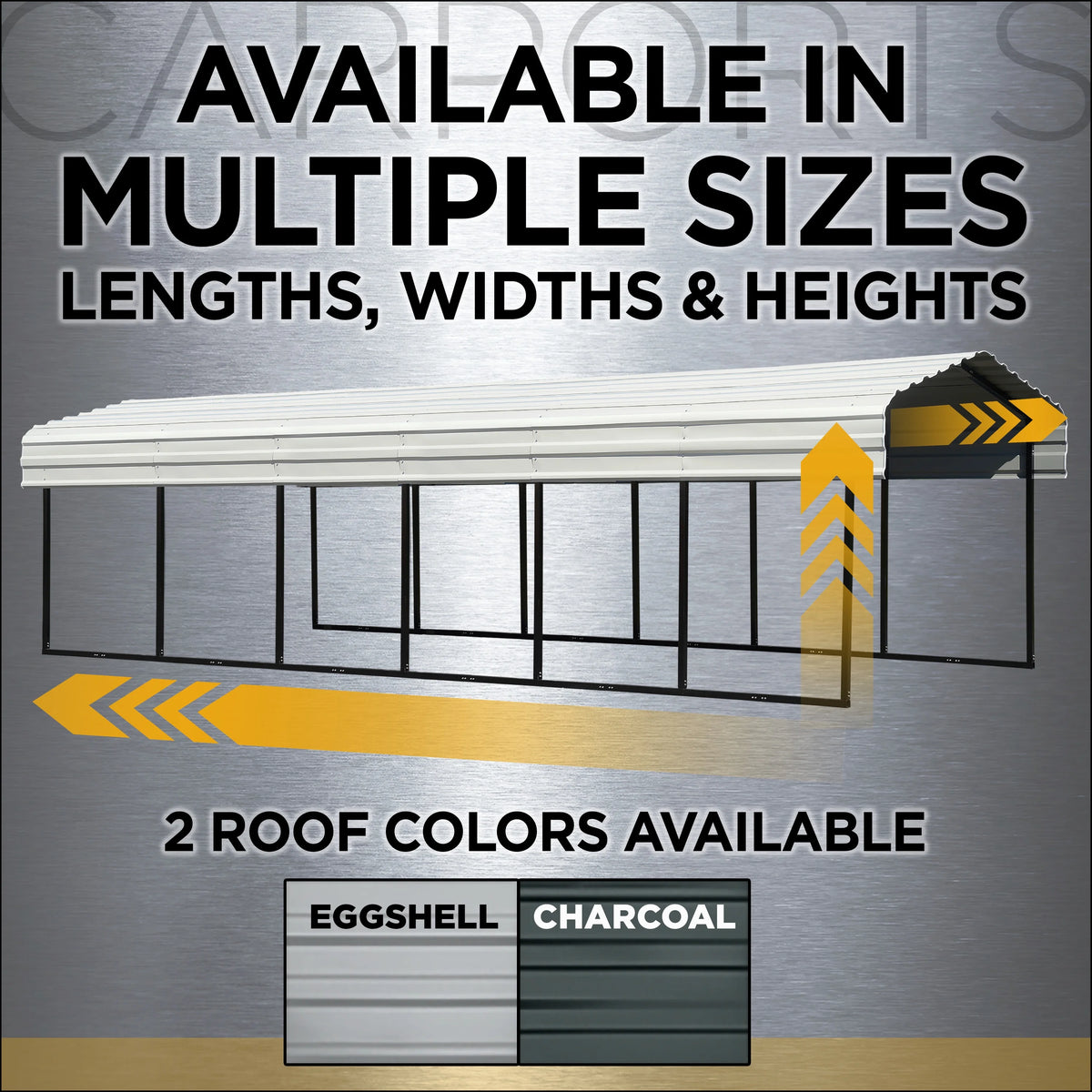 Galvanized Steel Carport 12 x 24 x 7 ft. F80571