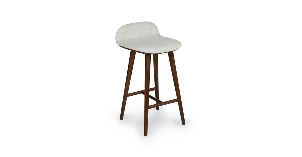 Gray Fabric Counter Stool with Walnut Legs C714853