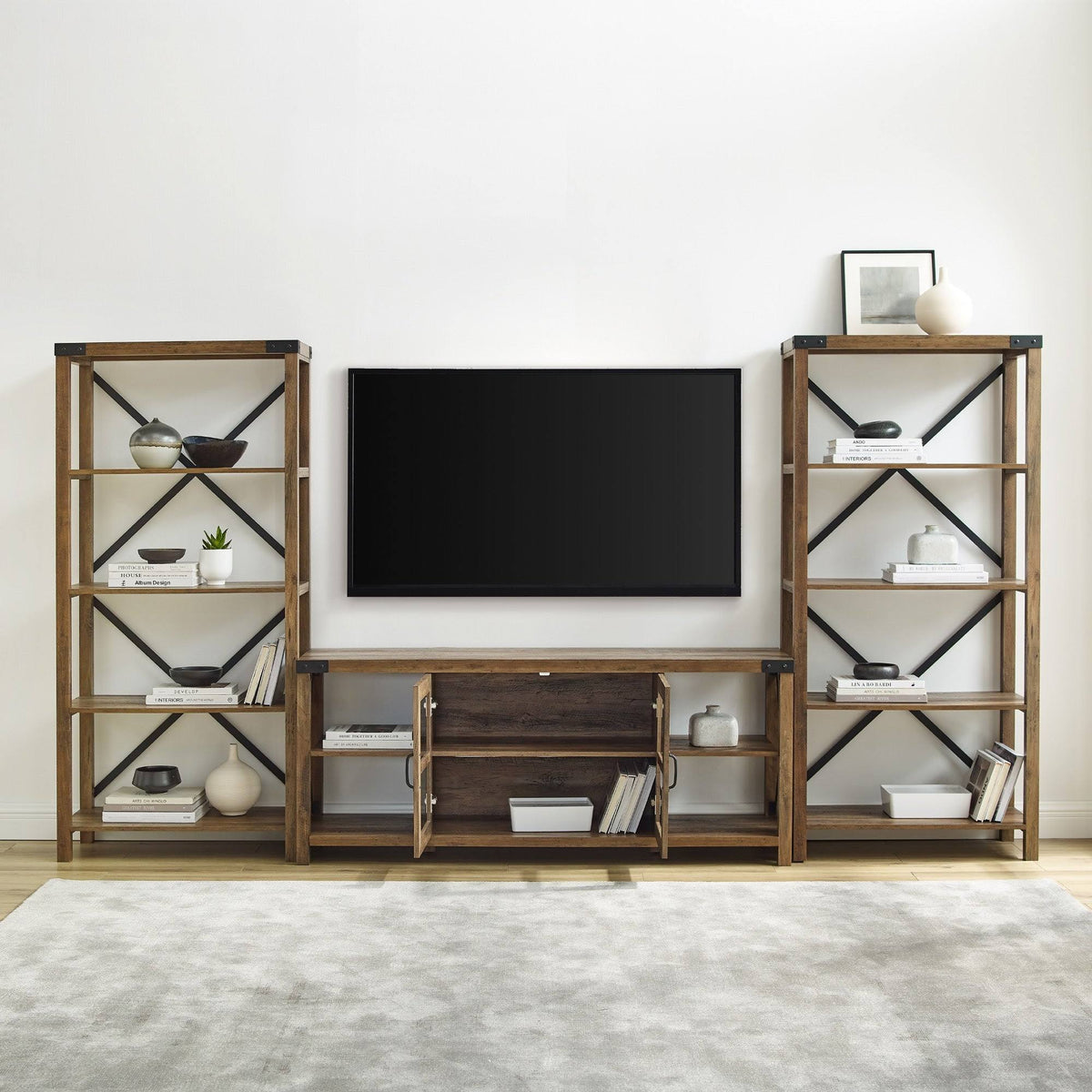 White Oak Entertainment Wall C748913