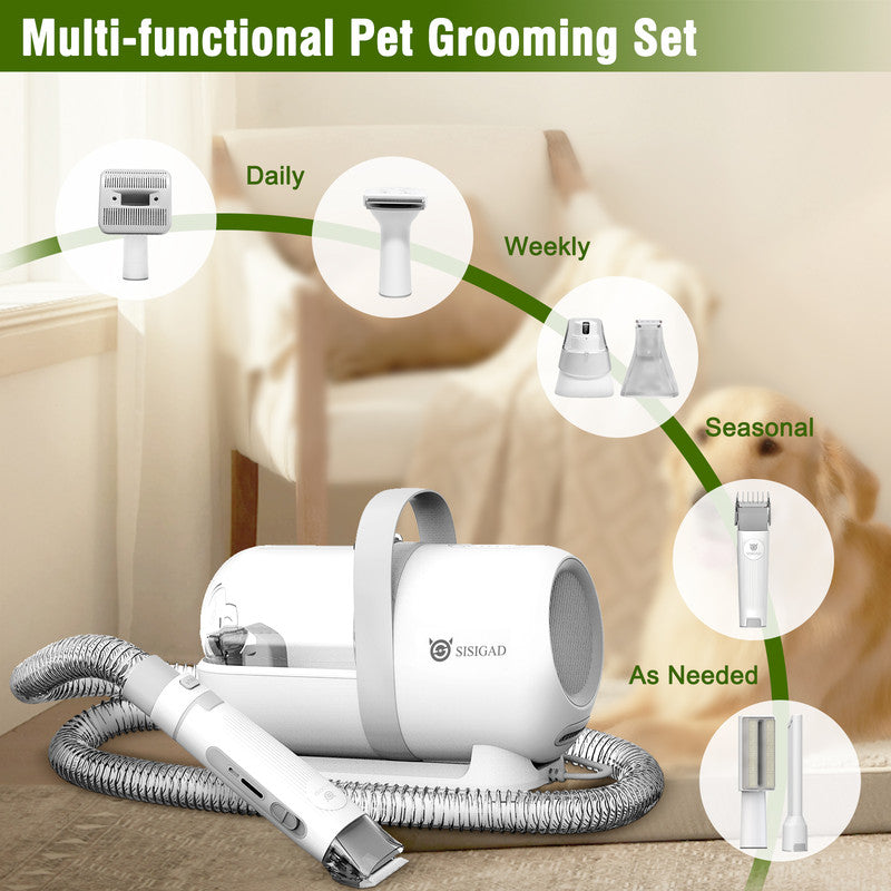 Dog Grooming Kit with 1.5L Dust Cup and 7 Grooming Tools H965607