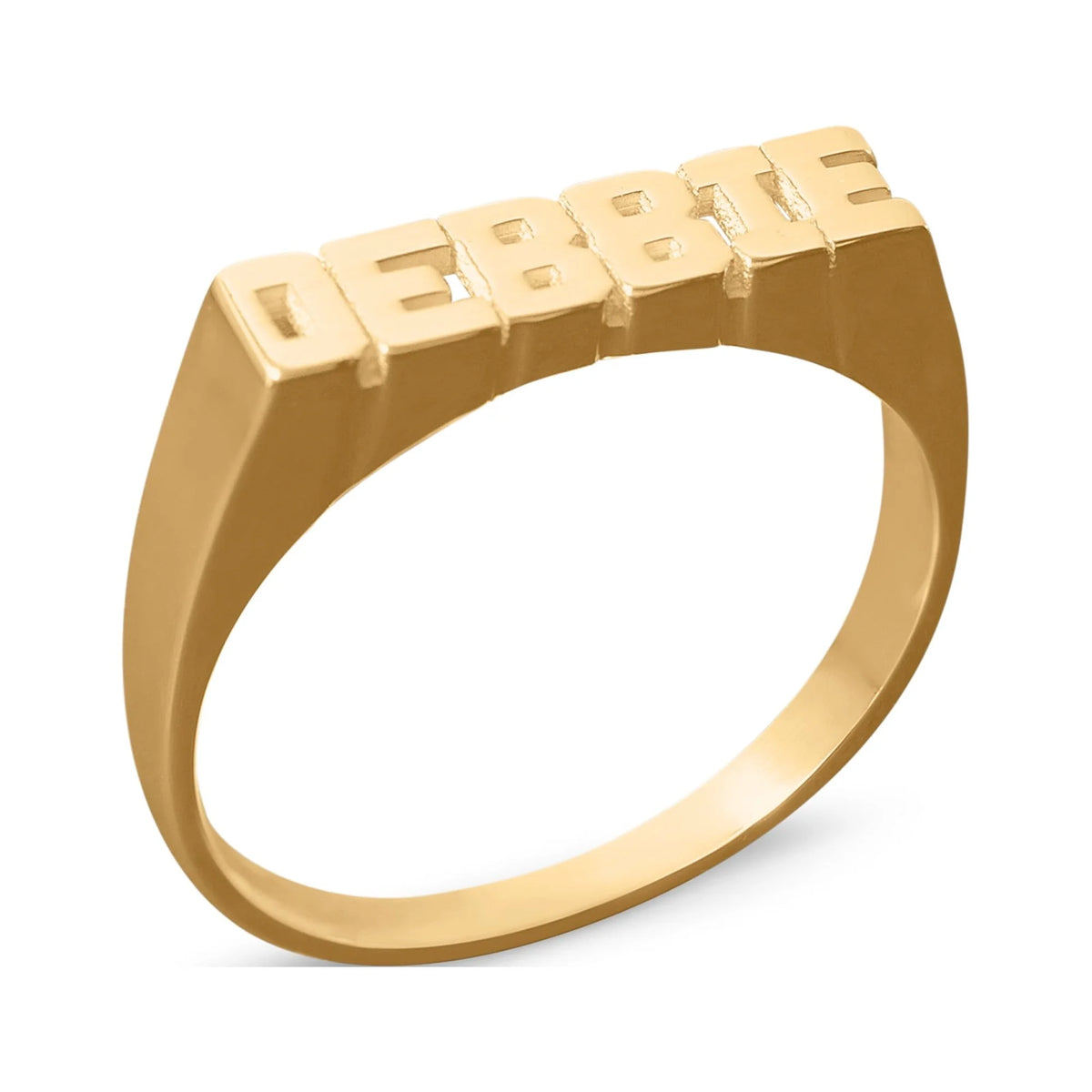 14K Yellow Gold-Plated Sterling Silver Name Ring N6823