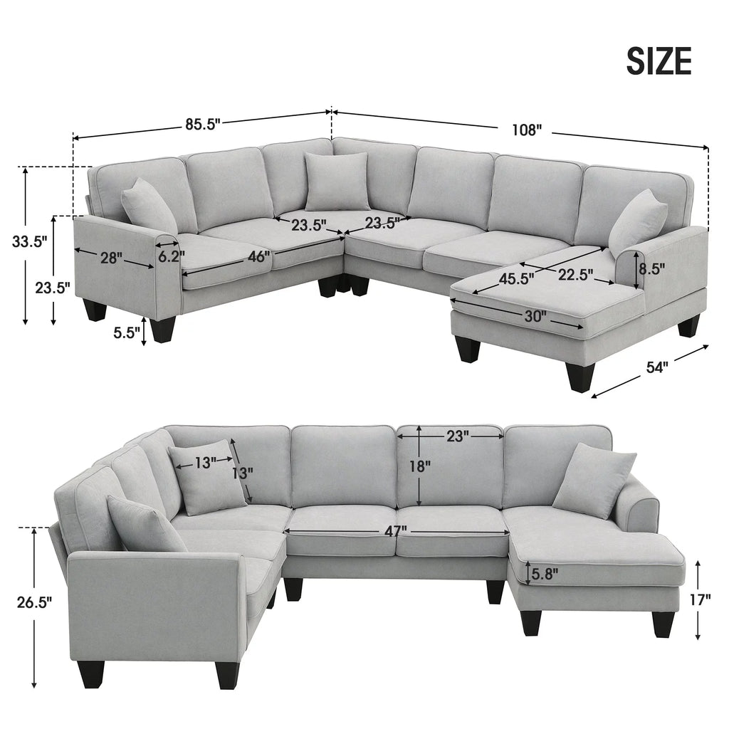 U-Shape Sectional Sofa Set W26772