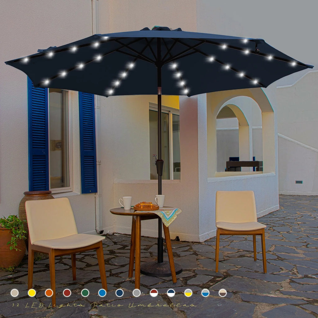10 ft LED Solar Patio Umbrella H5638