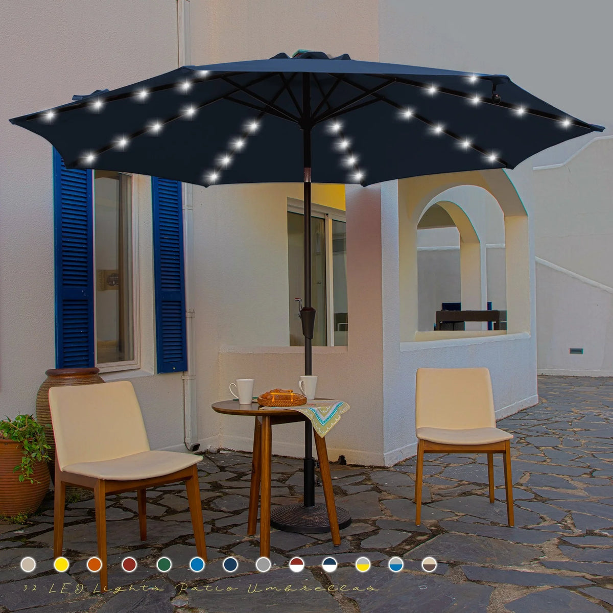 10 ft LED Solar Patio Umbrella H5638