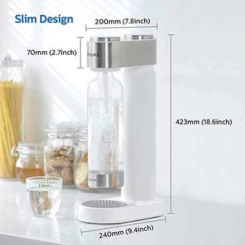 White Stainless Sparkling Water Maker Soda Maker Machine with BPA free PET 1L Carbonating Bottle K8876
