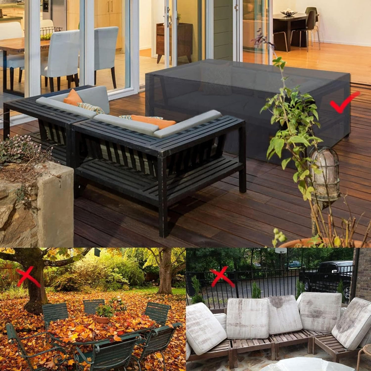 Heavy Duty 600D Waterproof Outdoor Sectional Sofa Cover V44645