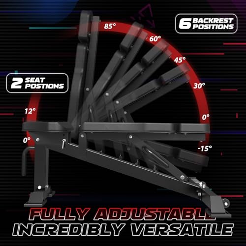 2200lbs Squat Rack with LAT-Pull Down System & Cable Crossover Machine with Adjustable Weight Bench M256586