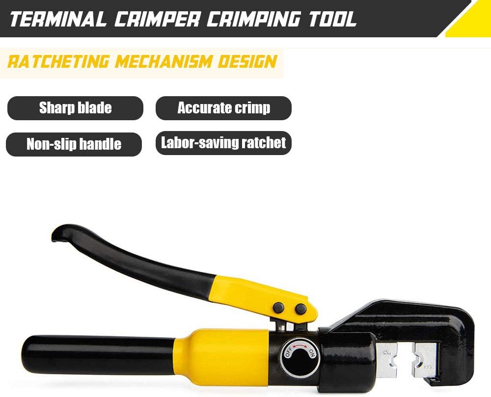 10 Ton Hydraulic Hand Crimper Tool Set with 9 Pairs of Dies V7155
