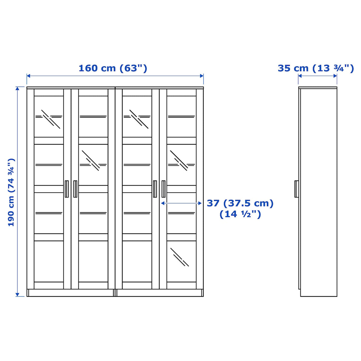 Gray Storage Combination with Glass Doors E913942