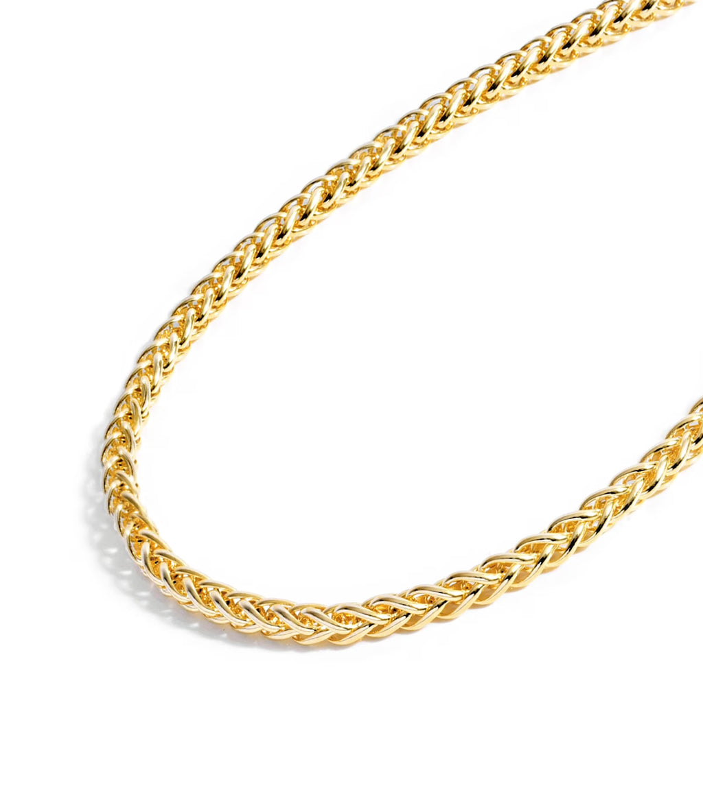 14K Solid Yellow Gold Filled Round Wheat Chain Necklace J77064