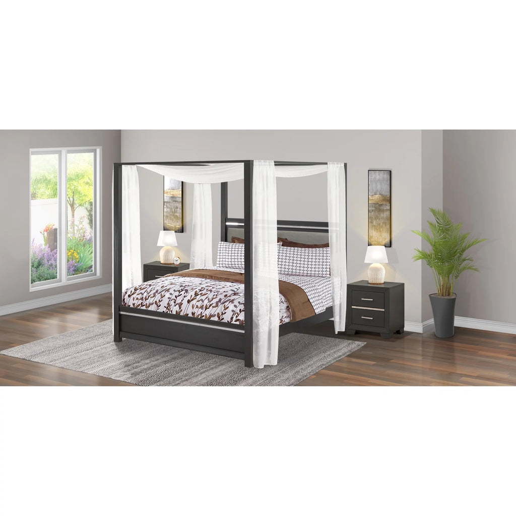 3-Piece Modern Bedroom Set with Bed Frame and 2 Nightstands Y6378