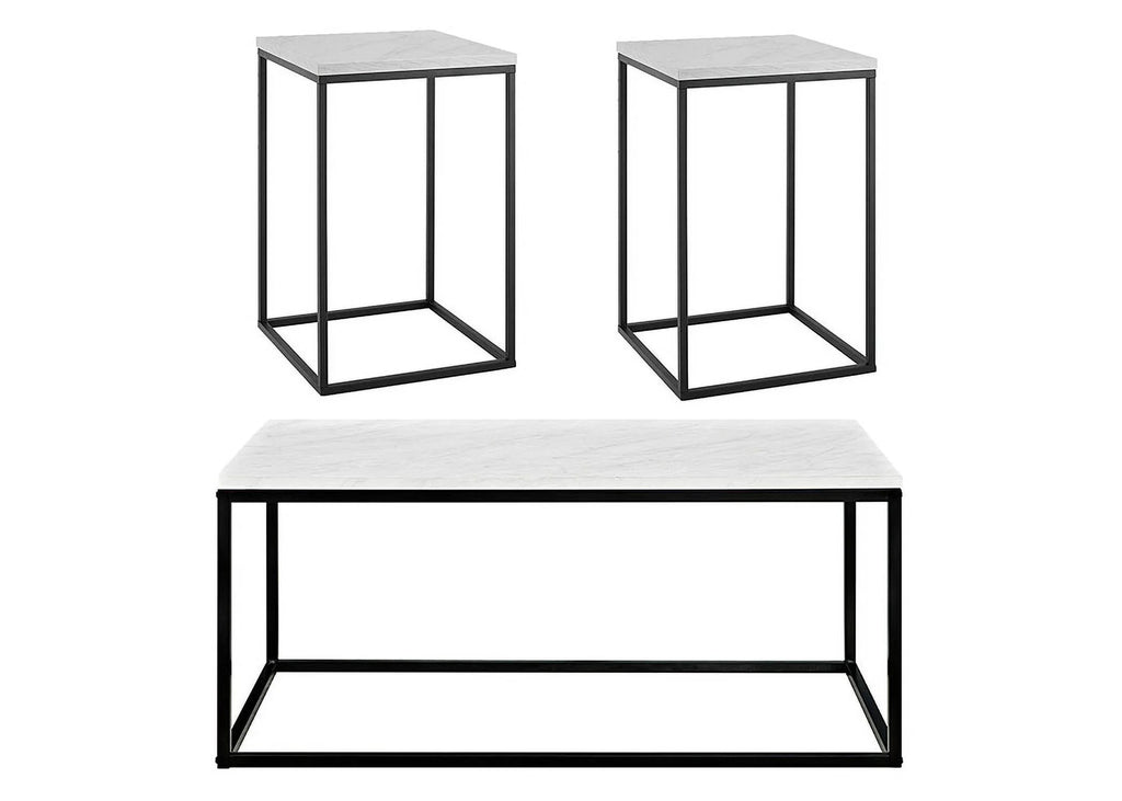 3 Piece Faux Marble Occasional Table Set T762