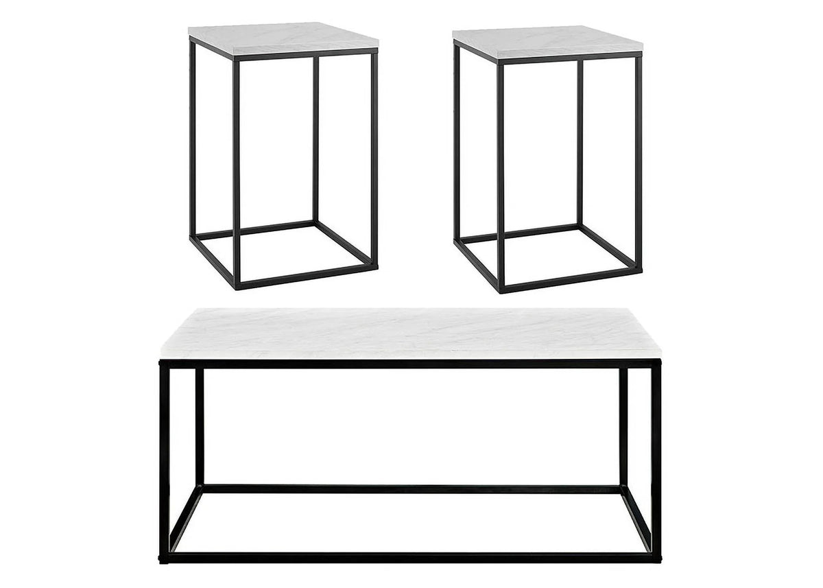 3 Piece Faux Marble Occasional Table Set T762