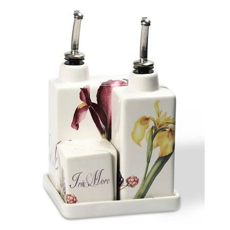 5 Piece Oil, Vinegar, Salt and Pepper Set on Tray B17975
