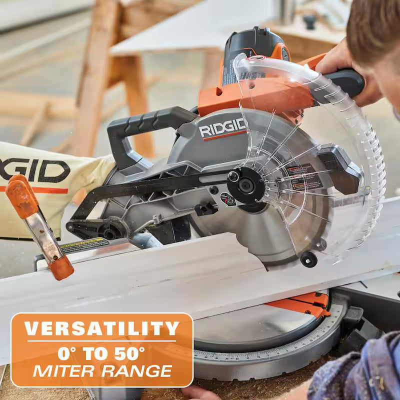 15 Amp 10 in. Corded Dual Bevel Miter Saw with LED Cut Line Indicator Z90653