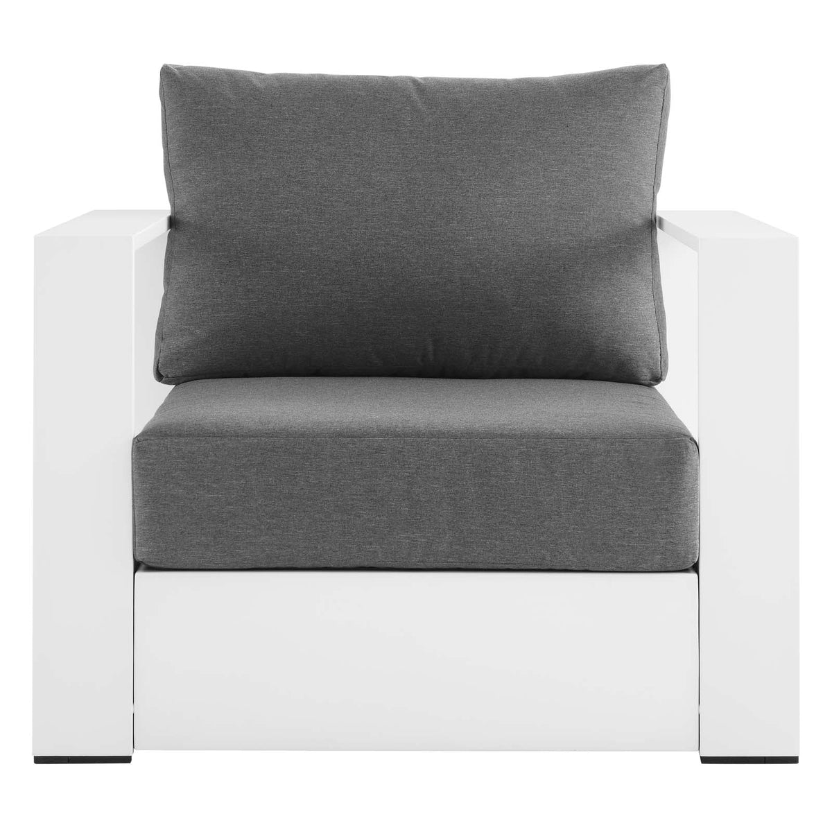 White Powder-Coated Aluminum Armchair T6148