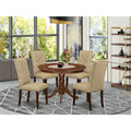 5-Piece Kitchen Table Set with 4 Chairs Mahogany Finish D676290