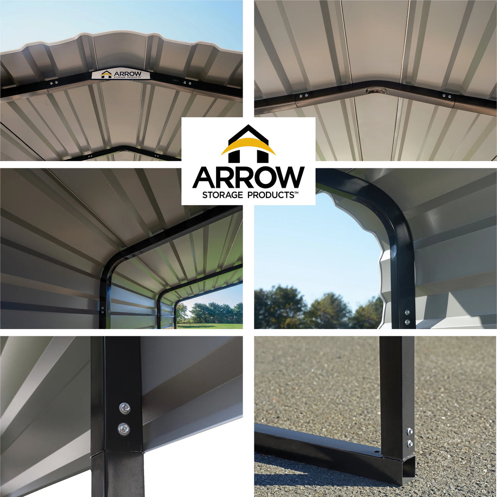 Galvanized Steel Carport 12 x 24 x 7 ft. F80571