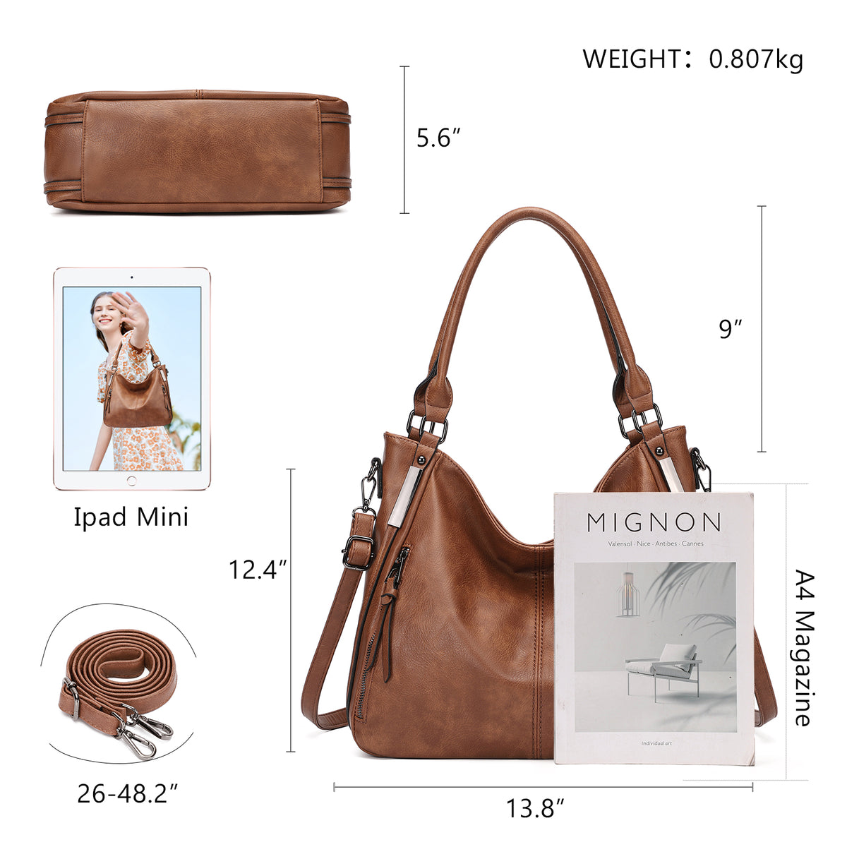 Large PU Leather Handbags Crossbody Hobo Tote Bags U692444