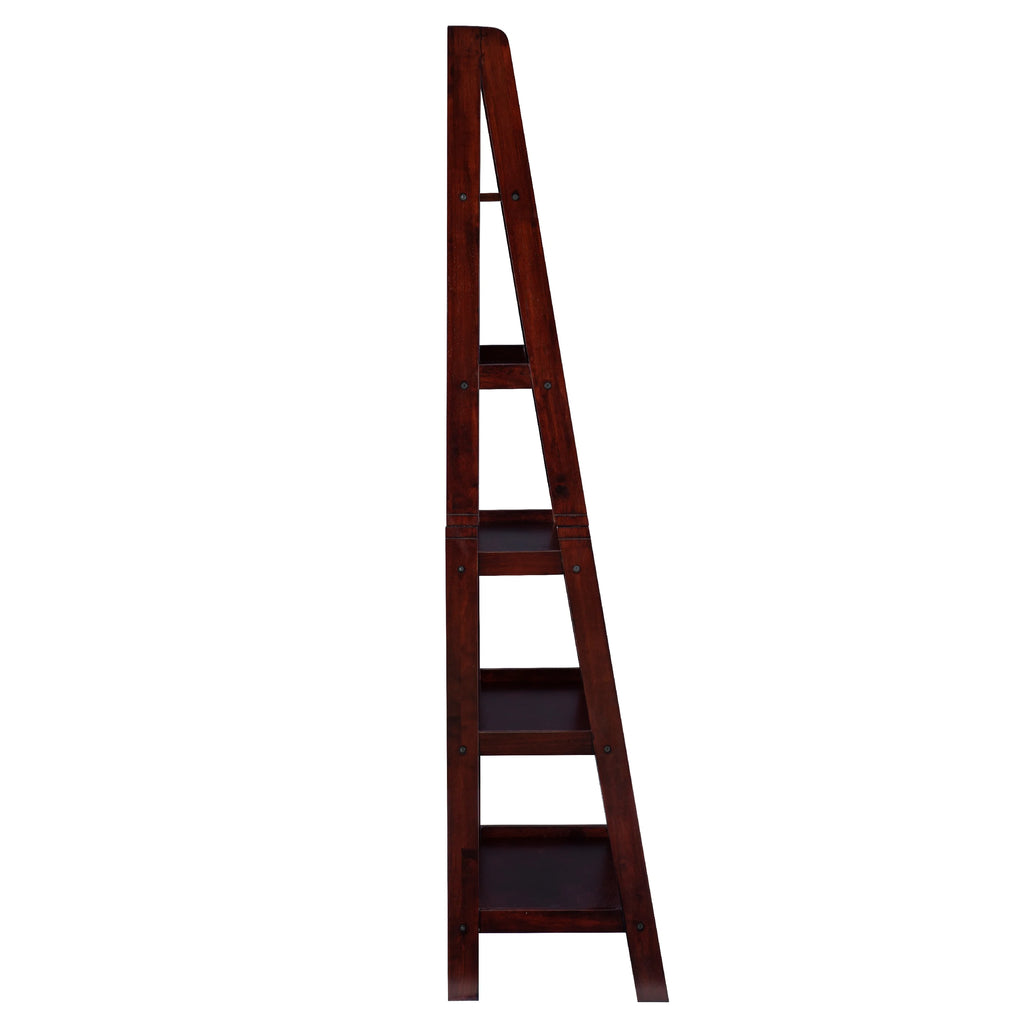 5-Shelf Ladder Bookcase, 72" Height, Espresso Finish N5934