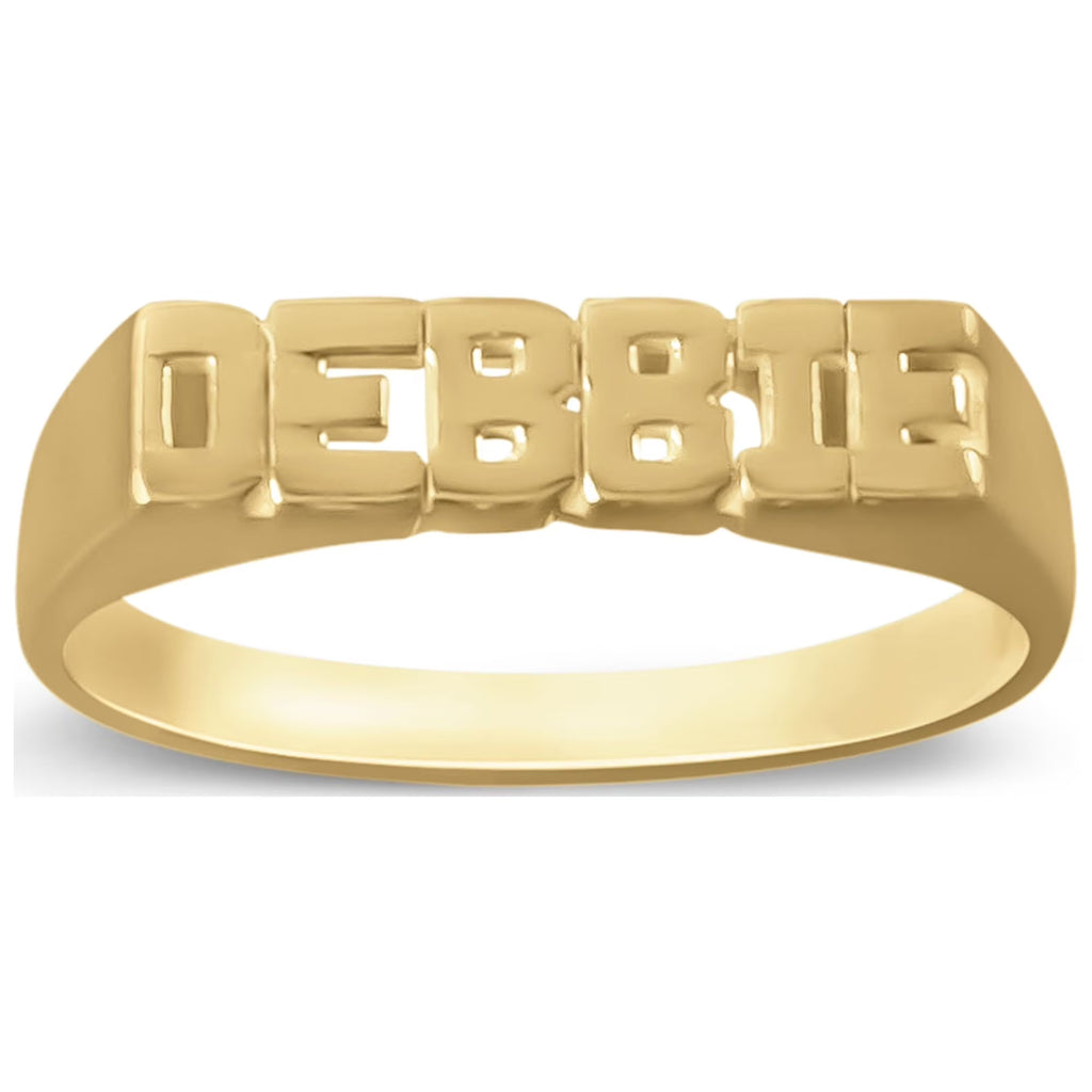 14K Yellow Gold-Plated Sterling Silver Name Ring N6823