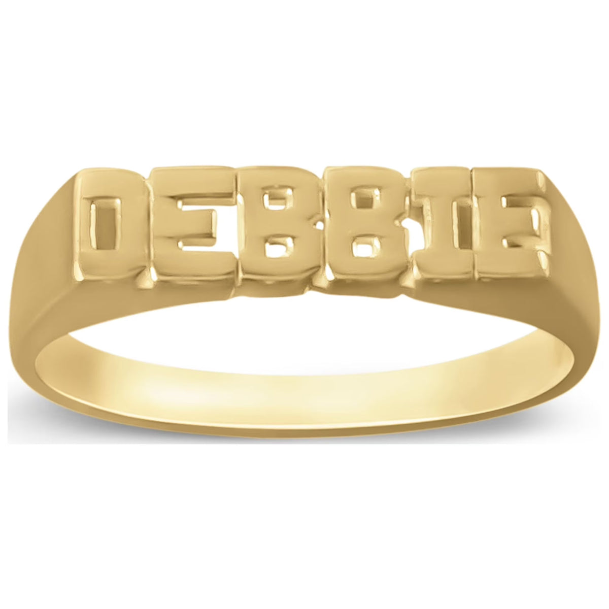 14K Yellow Gold-Plated Sterling Silver Name Ring N6823