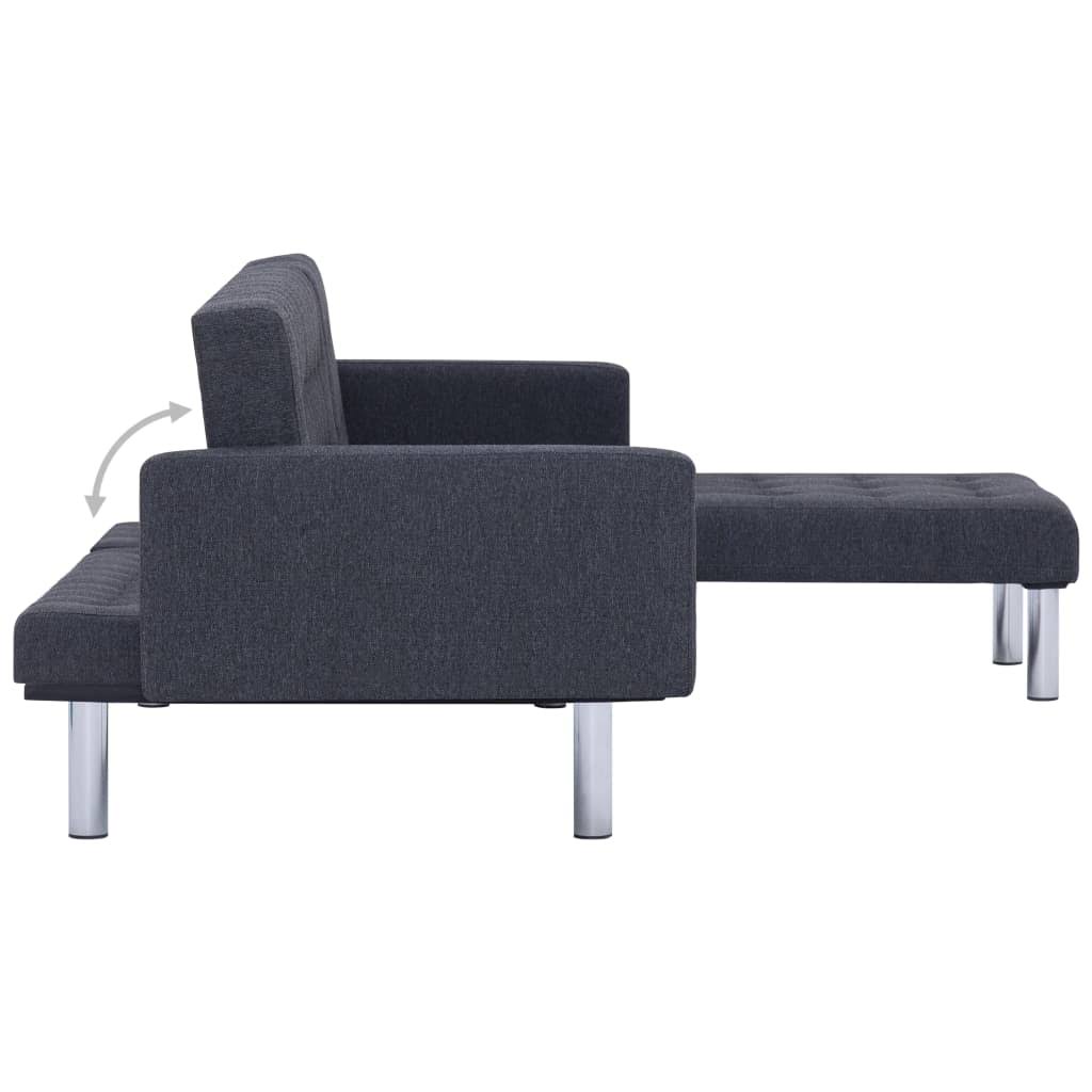 Dark Gray L-Shaped Sofa Bed V191