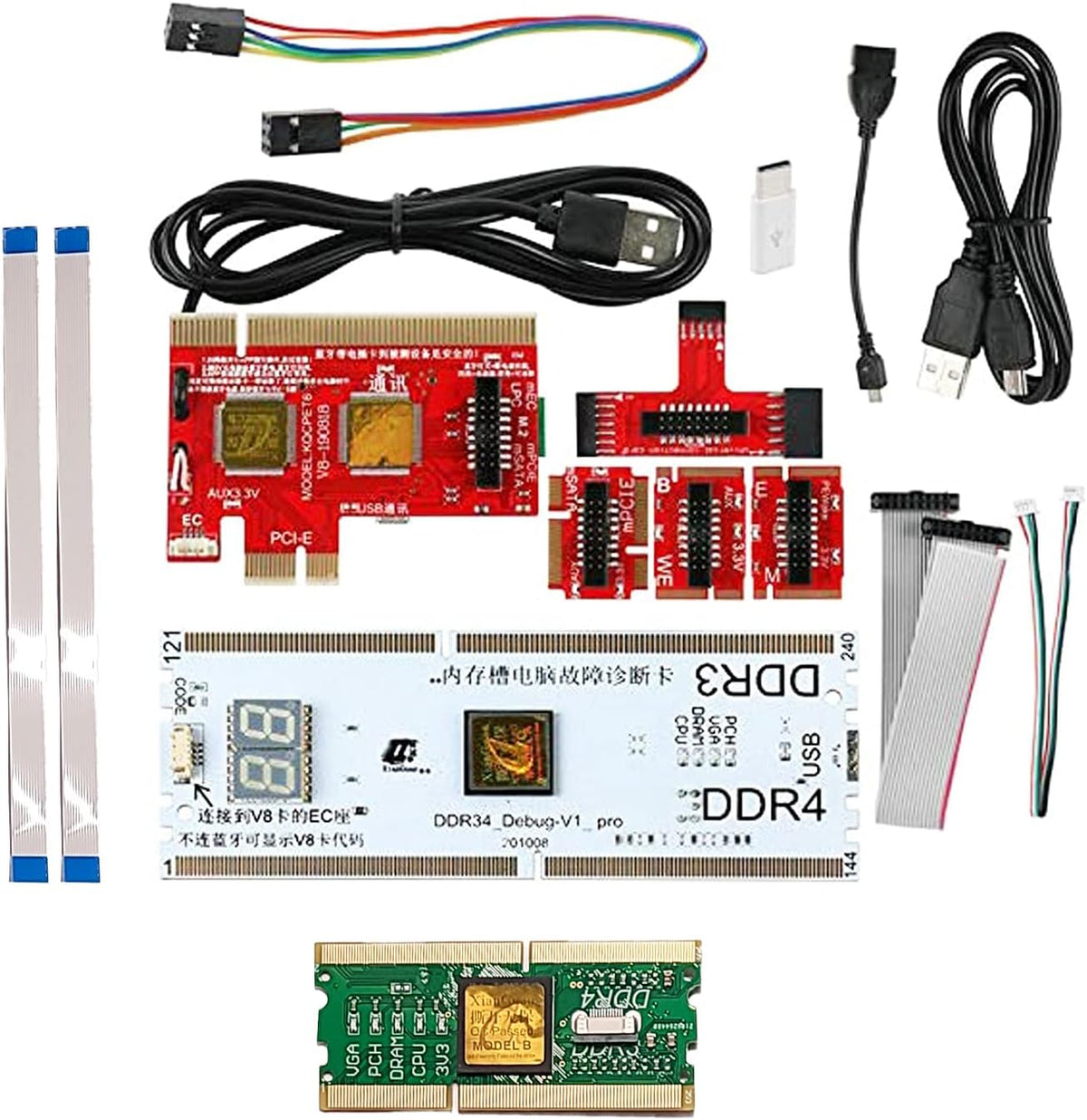 V8 Multifunction Laptop and Desktop PC Post Diagnostic Test Card S180505