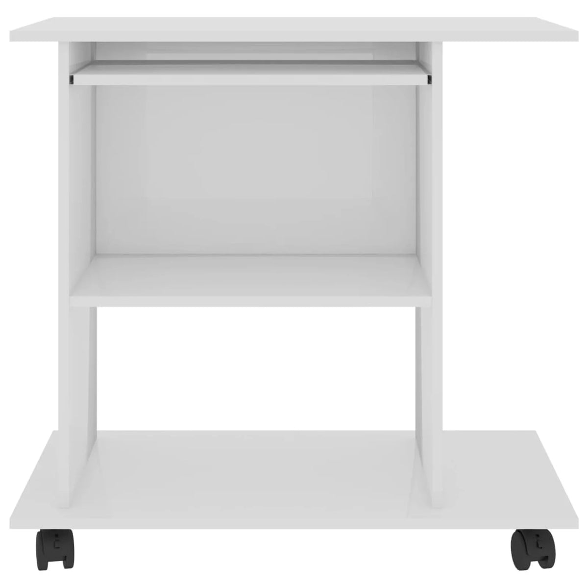 White Engineered Wood Computer Desk with Keyboard Tray 31.5 x 19.7 x 29.5 Inches P880828
