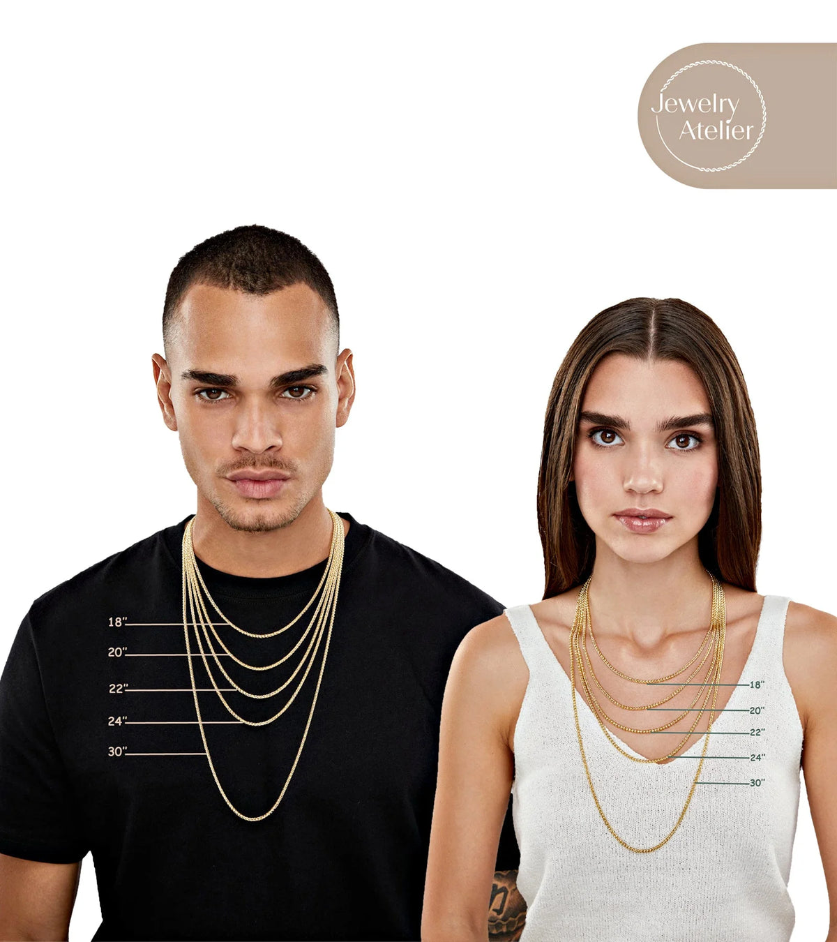 14K Solid Yellow Gold Filled Round Wheat Chain Necklace J77064