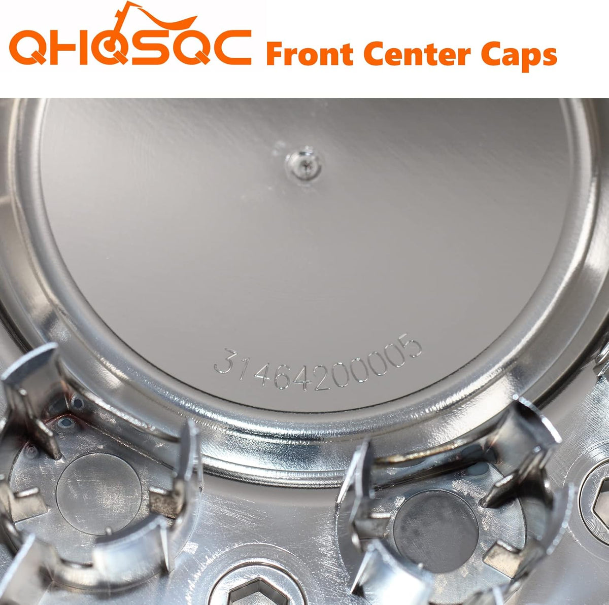 Chrome Front Center Hub Cap Wheel Cover for Dodge Ram 3500, Pack of 2 N792