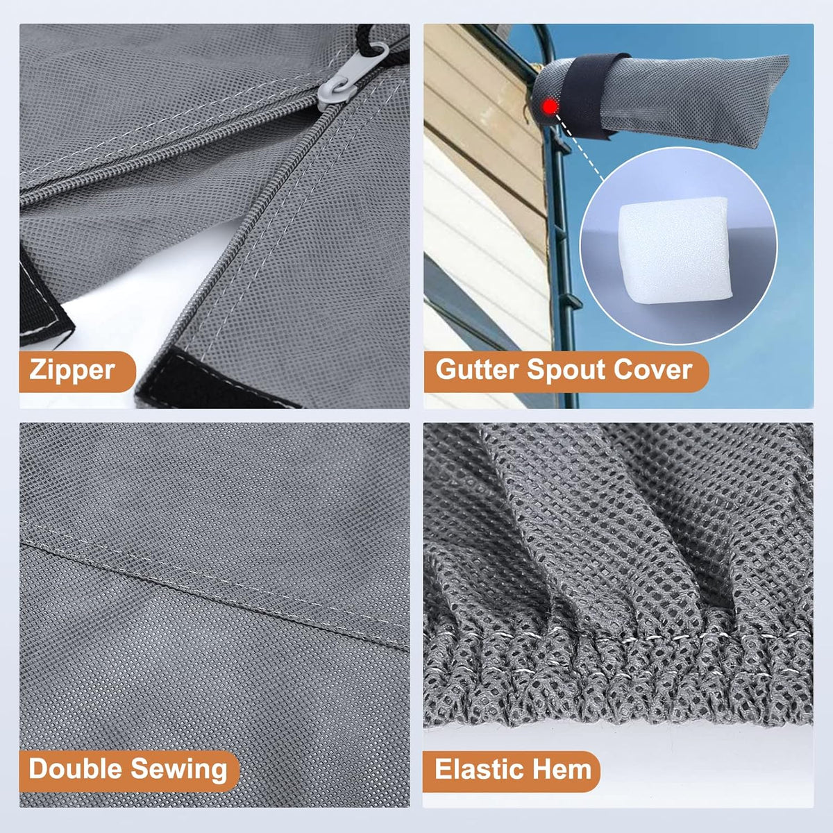Heavy Duty 6 Layers Travel Trailer RV Cover Anti-UV Camper Cover for 24'1" - 26' Motorhome Breathable Rip-Stop with 2Pcs Extra Straps & Gutter Spout Covers U12426