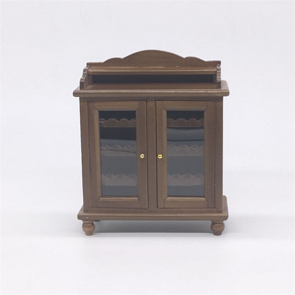 Mini Wooden Wine Cabinet Model (Walnut Color) S642043