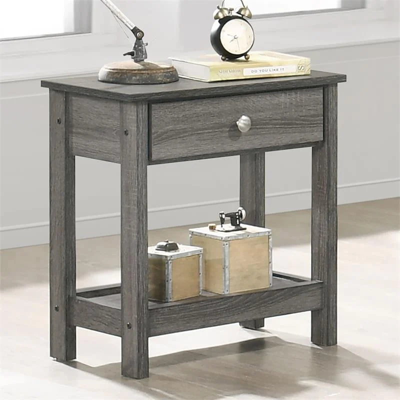 3-Piece Wood Coffee Table Set in Gray L2392