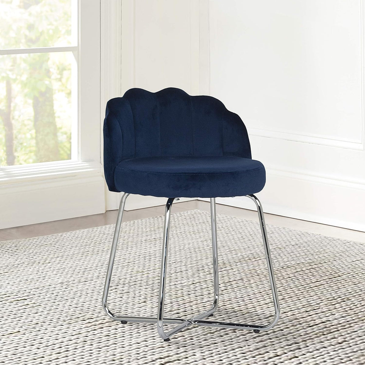 Dark Gray Metal Vanity Stool P197248