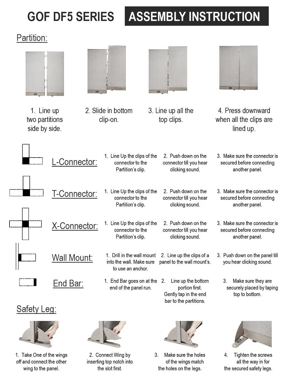 L-Shaped Freestanding Office Partition V563931
