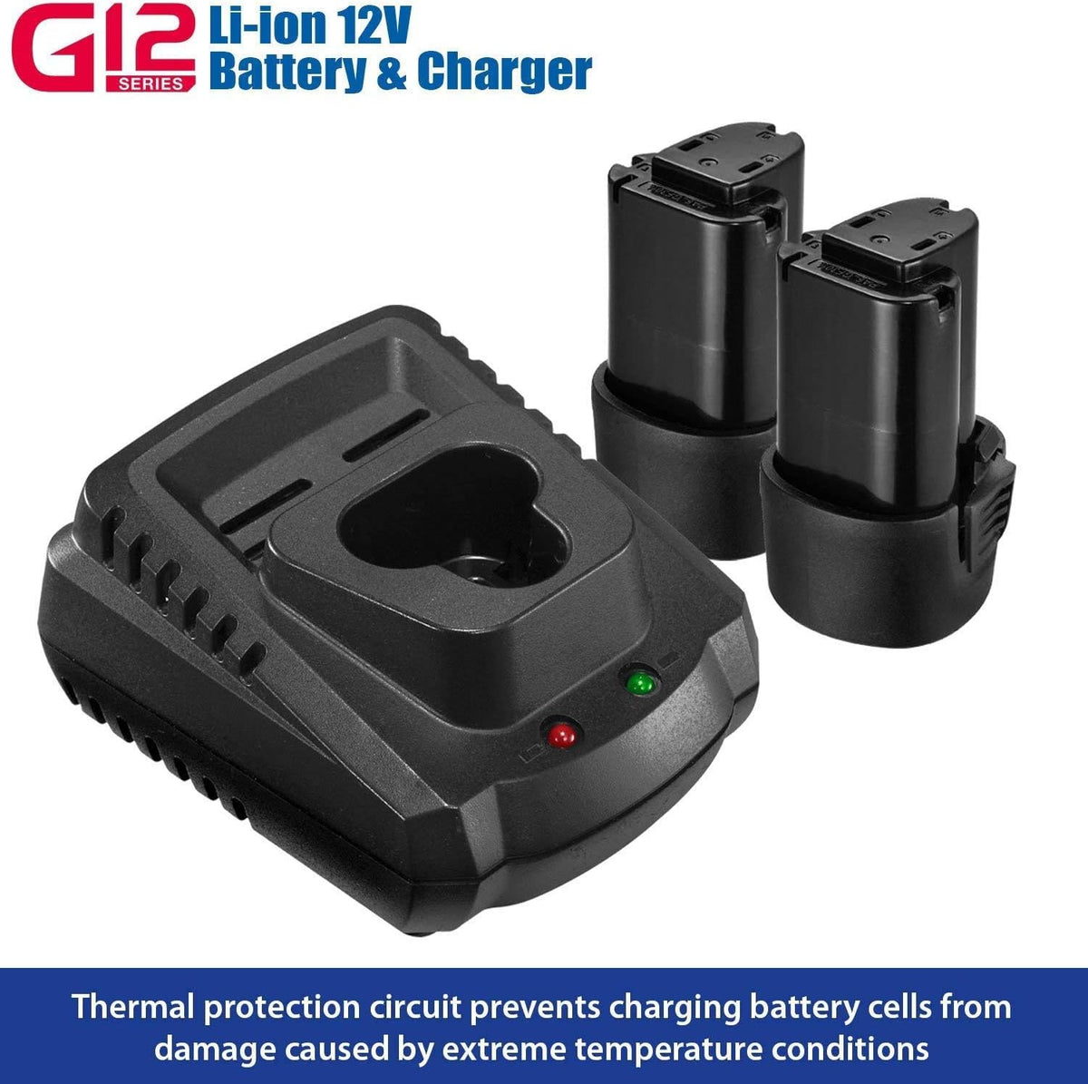 12V Cordless Li-ion 3/8” Impact Wrench Tool Kit with 2 Batteries V409