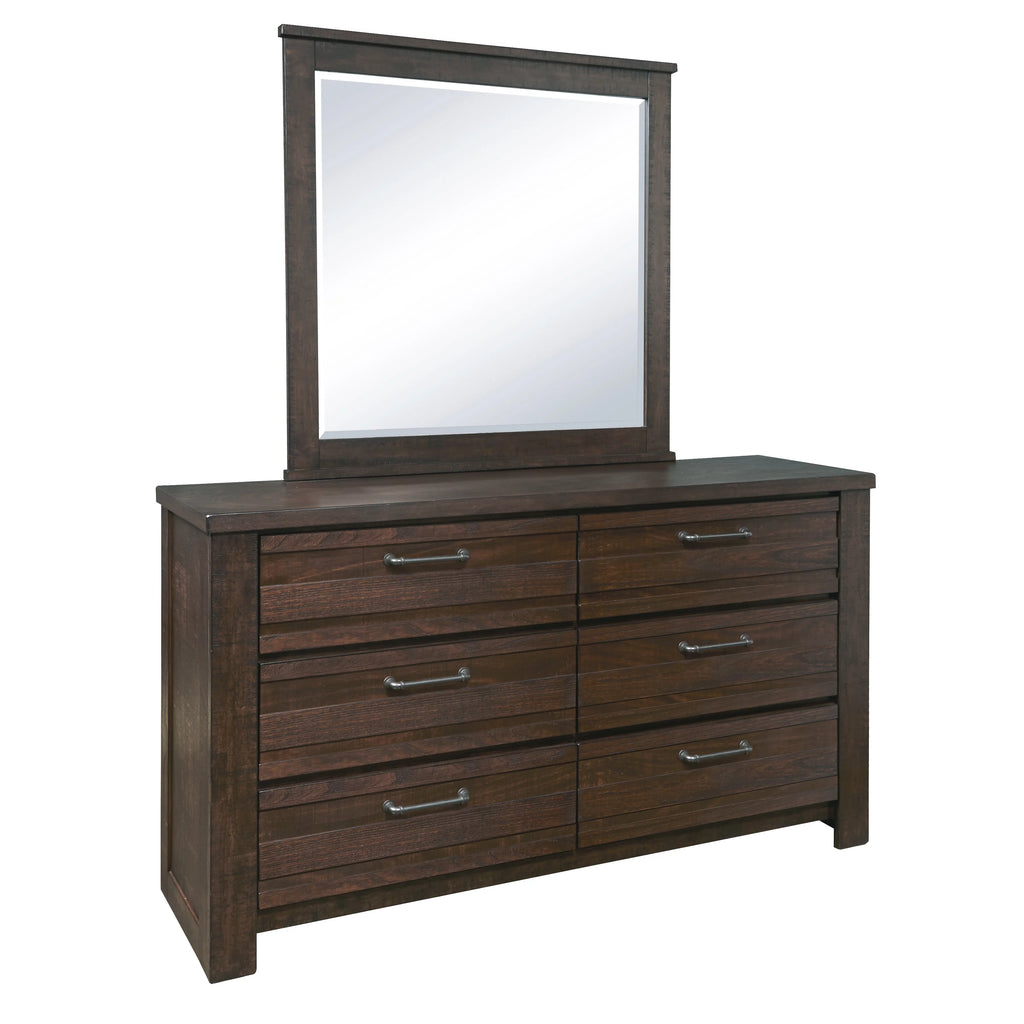 Espresso Wood Bedroom Set with King Bed Dresser Mirror Nightstand Chest P3742