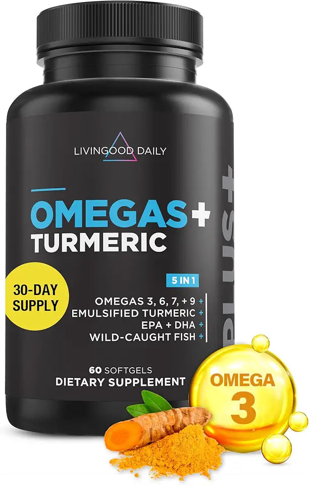Omega 3 6 9 Turmeric Curcumin Supplement 60 Softgels J852157