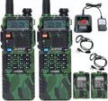 2 Pack Baofeng UV-5R 5Watt Camo Two Way Radio Transceiver with Extra 2 Pack 1800mAh Battery Y99049