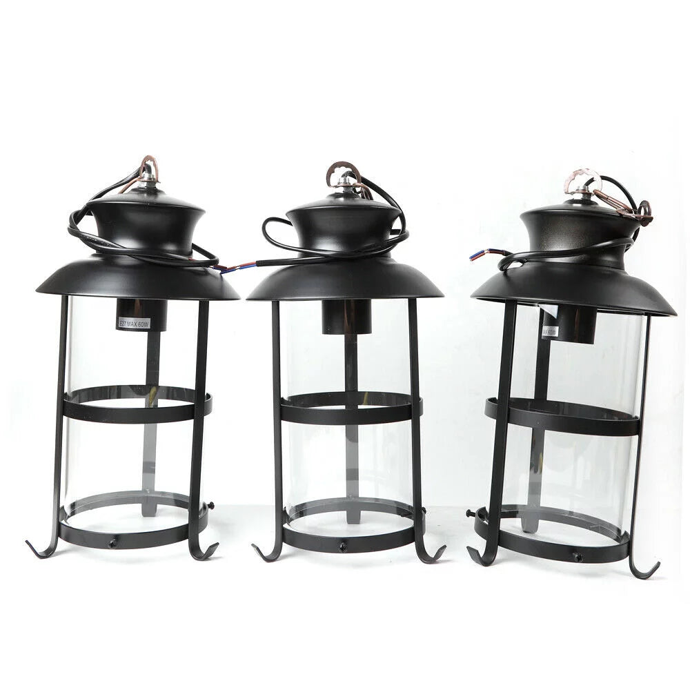 Rustic Wood 3 Heads Hanging Chandelier Ceiling Light Q381