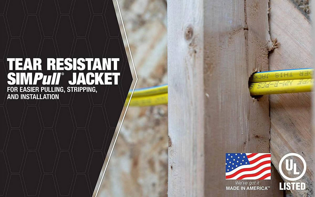 25' 12/2 with ground Yellow Electrical Wire W305350