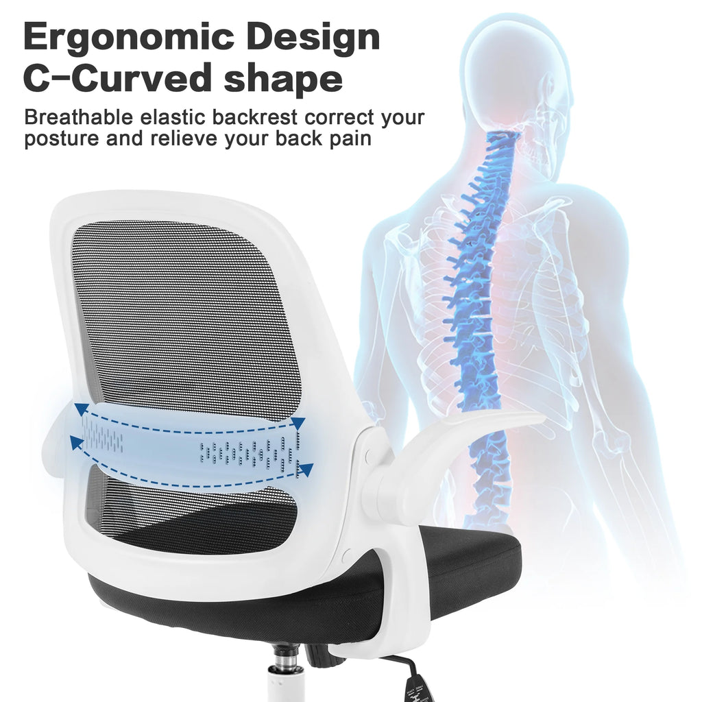 Black Office Chair with Flip-up Armrests V248290