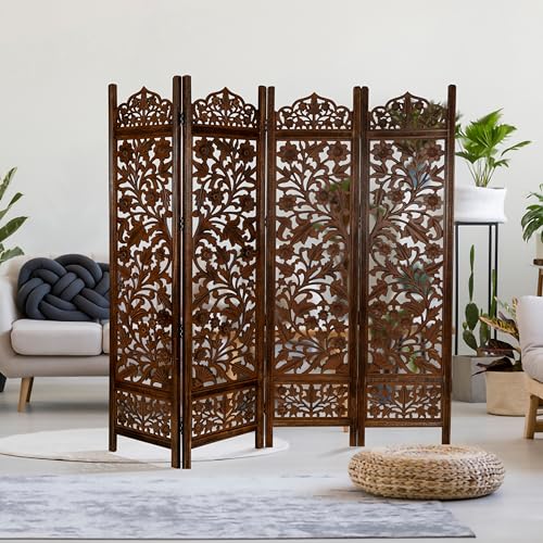 Wooden 4 Panel Foldable Room Divider O2517