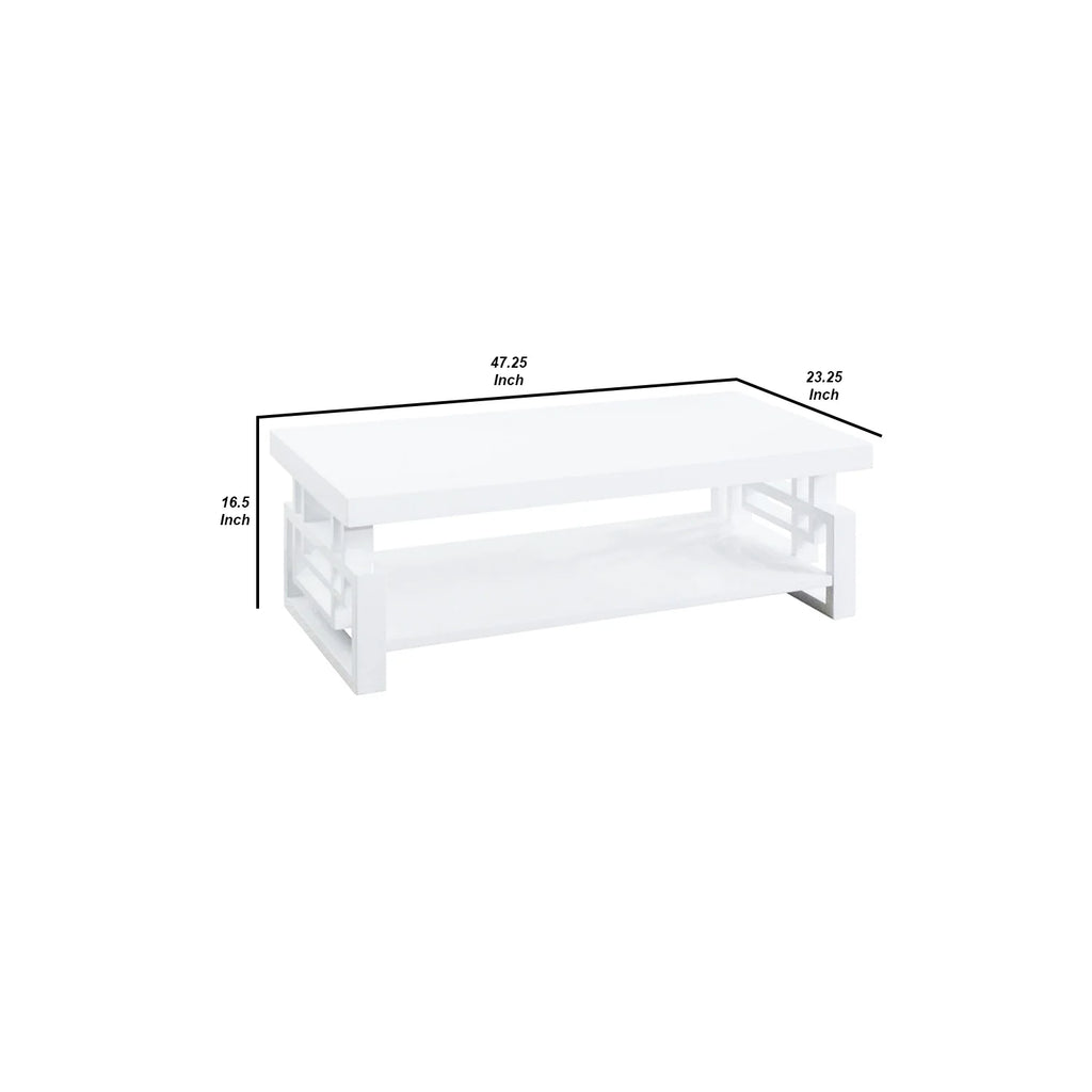 Wooden Coffee End Table with Shelf I38707