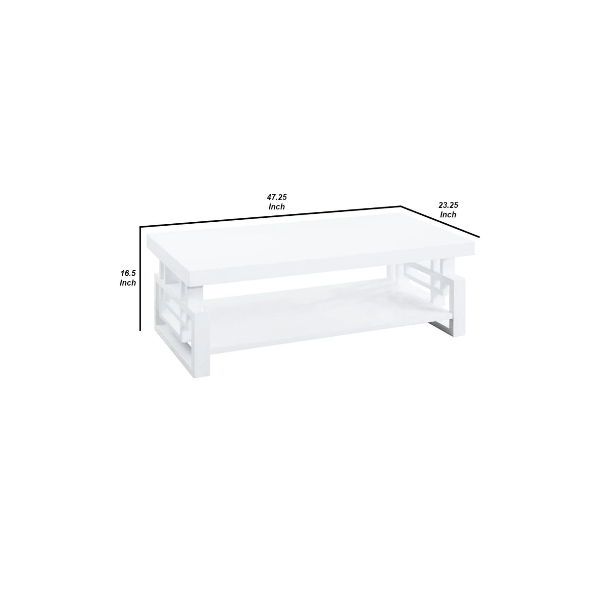 Wooden Coffee End Table with Shelf I38707