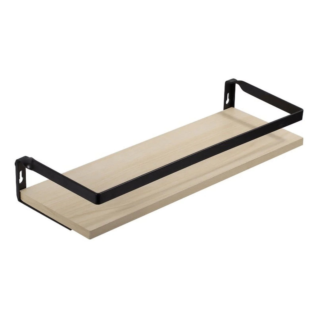 Beige Oak Floating Storage Wall Shelf B190