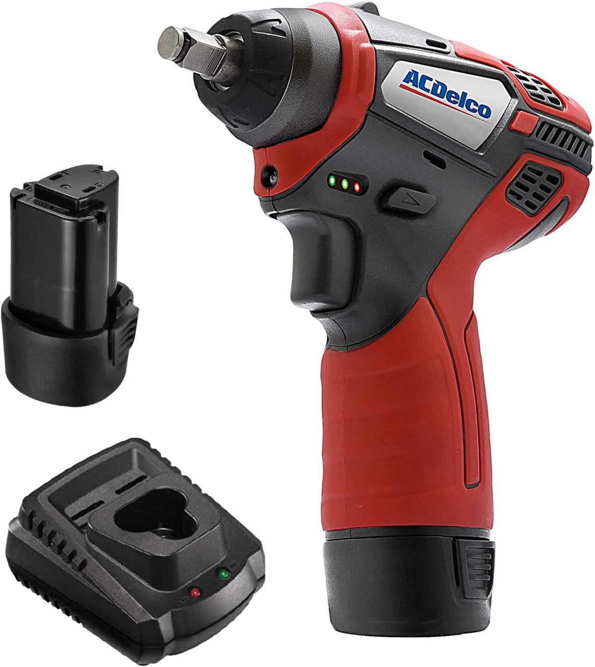 12V Cordless Li-ion 3/8” Impact Wrench Tool Kit with 2 Batteries V409